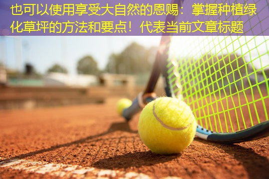 享受大自然的恩赐：掌握种植绿化草坪的方法和要点！